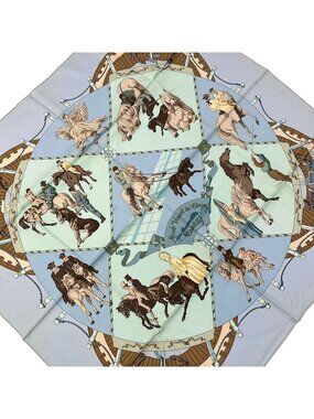 Hermes Scarf Carre 90 Light Blue Multi